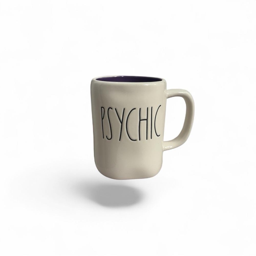 Rae Dunn ceramic cream & purple psychic country kitchen coffee tea large mug